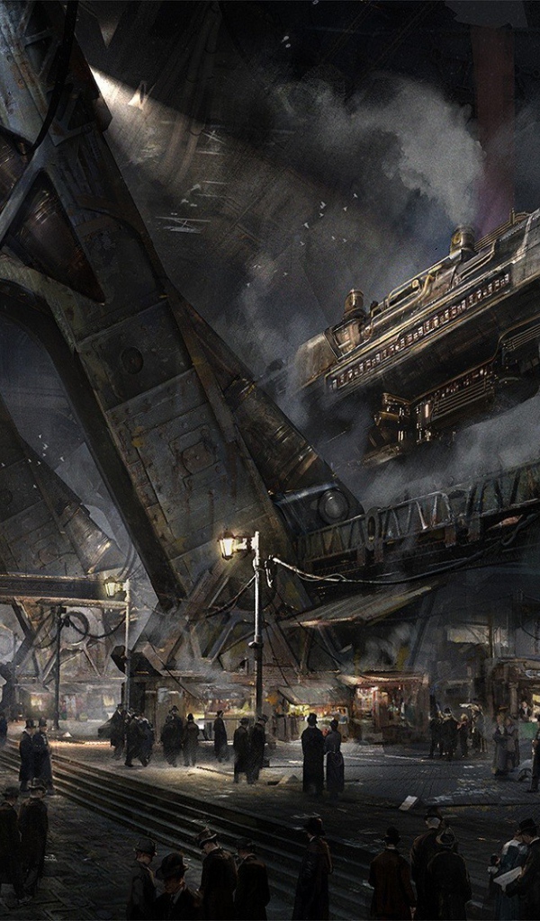 Космопорт в стиле стимпанк