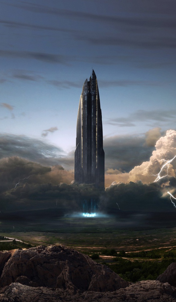 Межпланетный корабль садится на поверхность