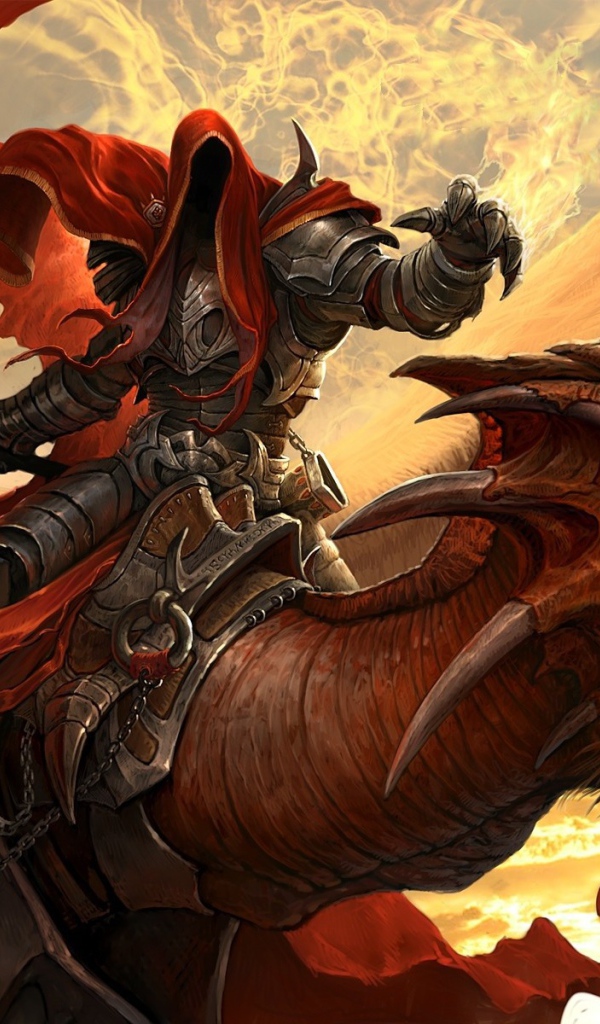 Дух в латах верхом на драконе