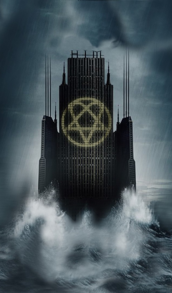 Символ на небоскребе в воде