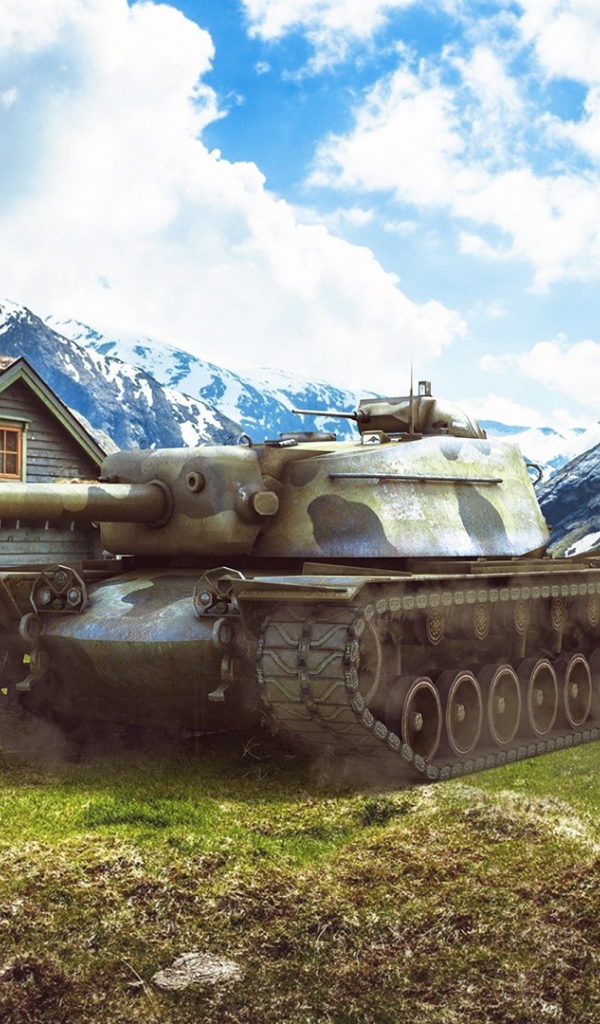 Танки у хижины в горах