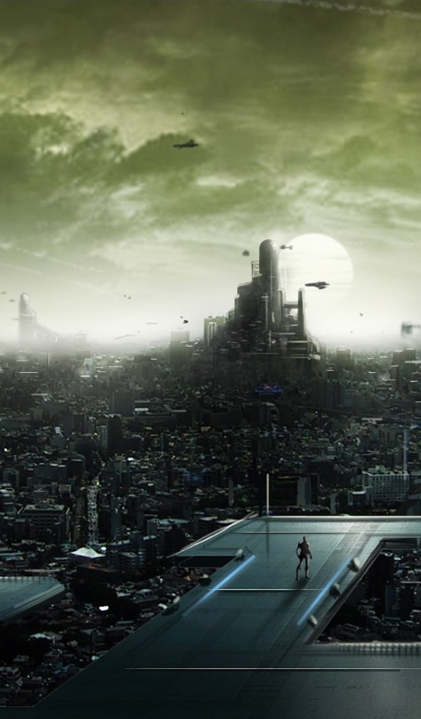 Технологичный город в будущем