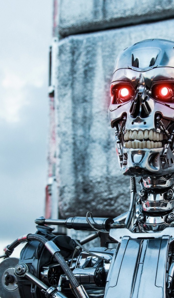 Терминатор стоит у стены