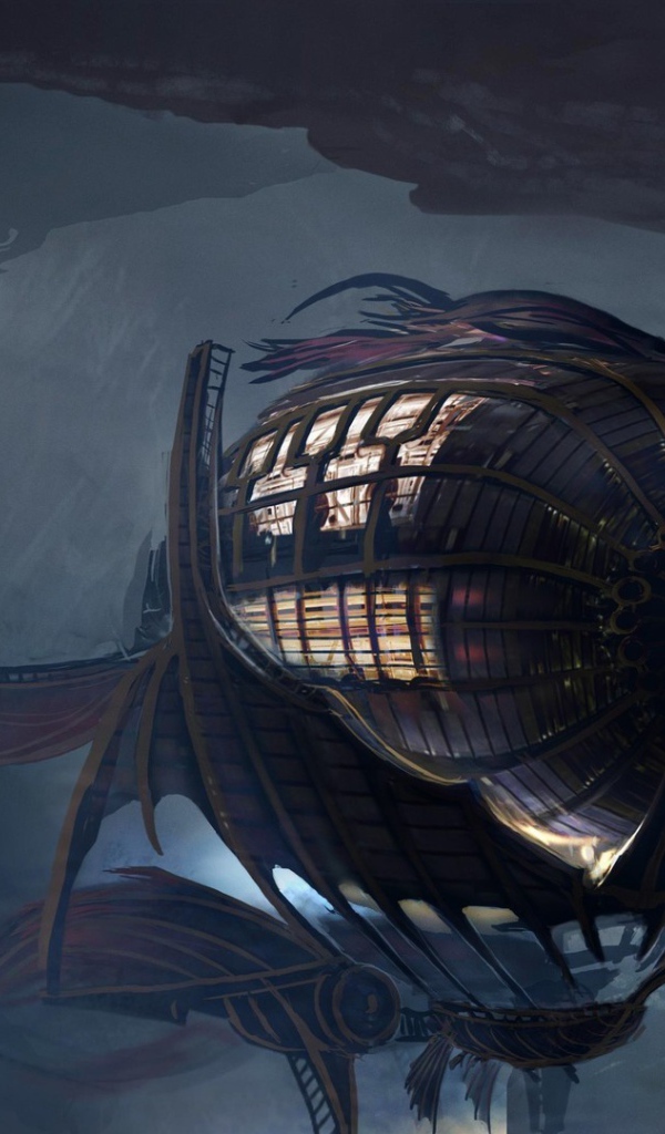 Дирижабль спрятан в пещере