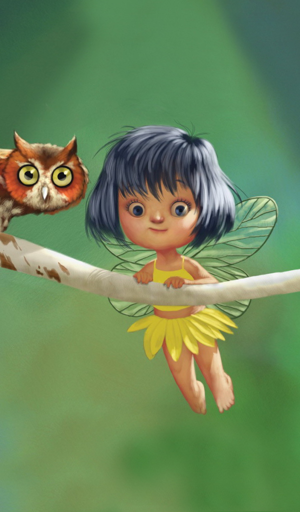 Девочка с крыльями и сова