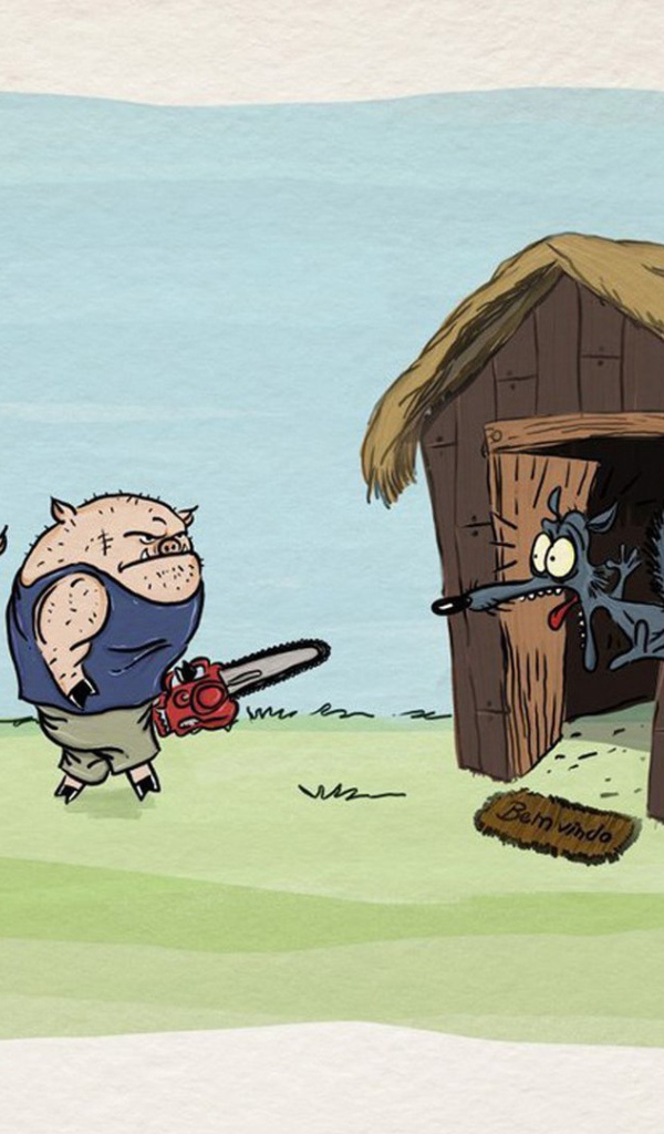 Поросята пришли в гости к волку