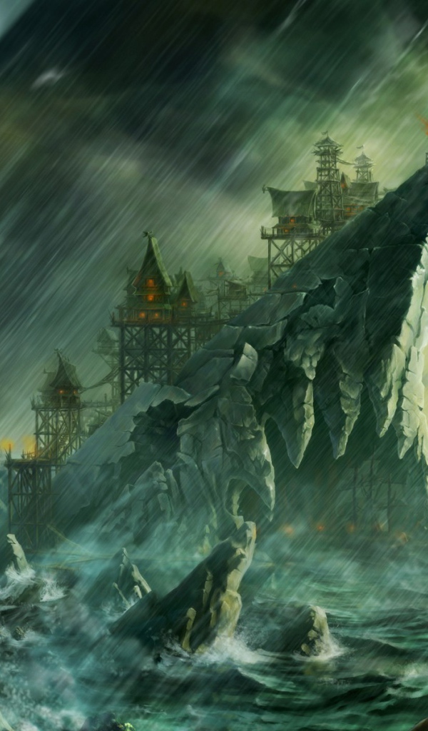 Череп на палке на фоне скалы