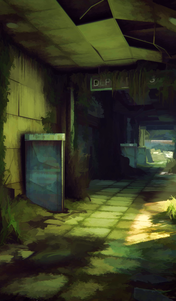 Заросли внутри заброшенного здания