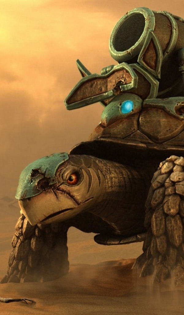 Черепаха с оружием на панцире, фэнтези