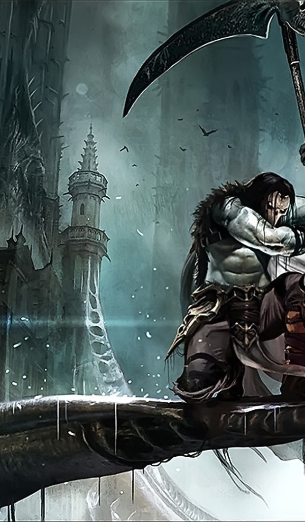 Воин с косой на выступе здания