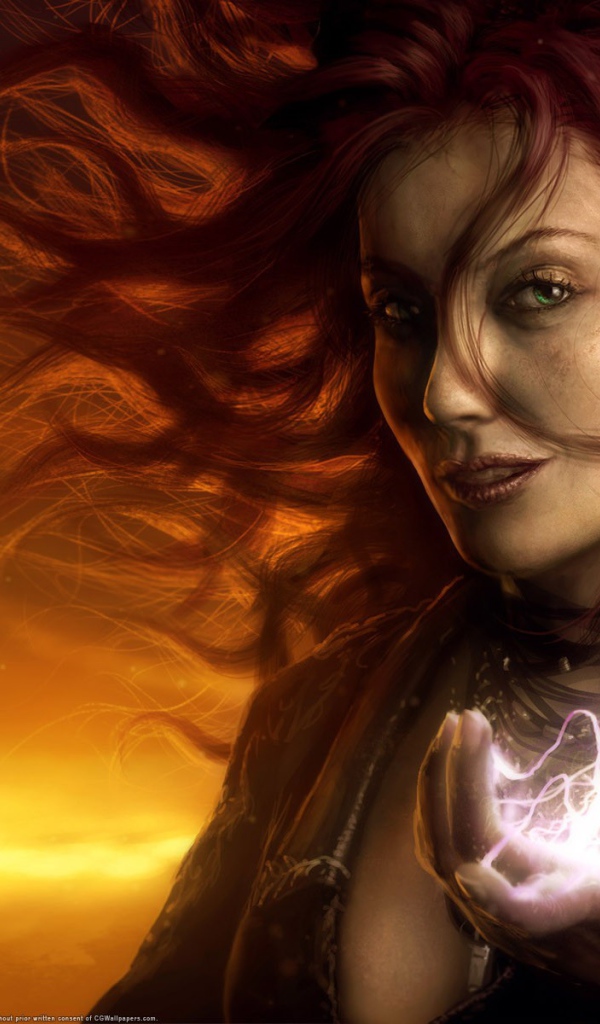 Ведьма с молнией в руке