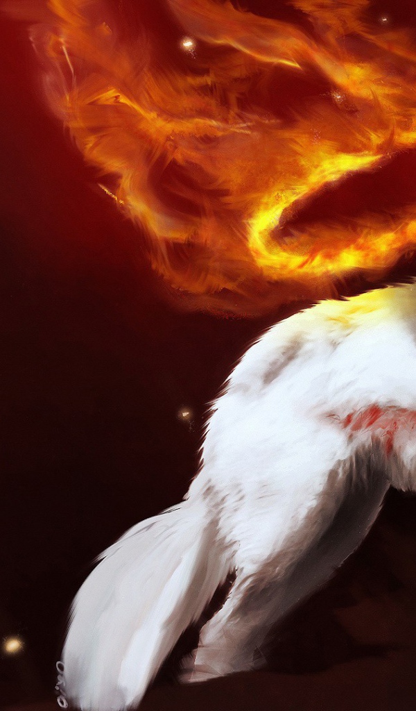 Раненый белый волк