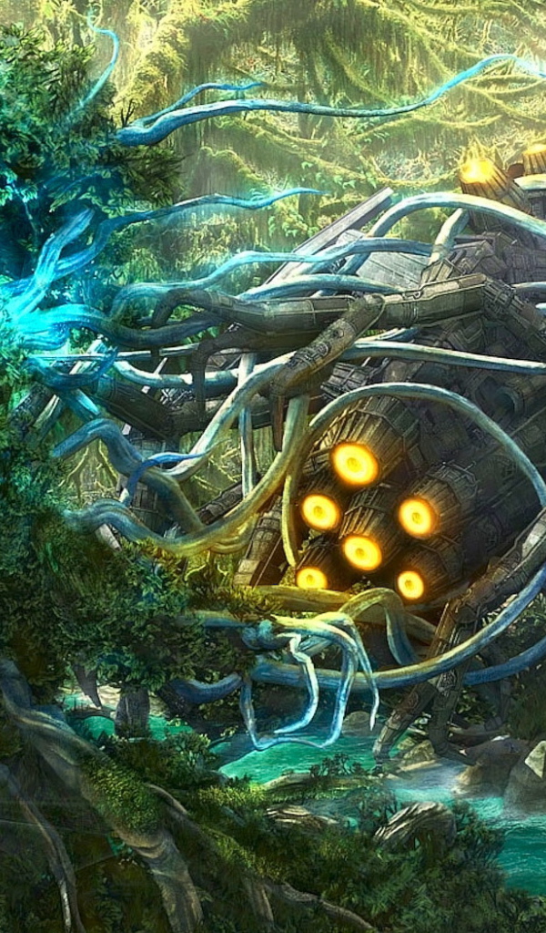 Космический корабль в лесу