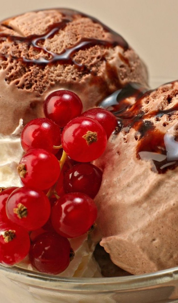 Шоколадное мороженое со смородиной