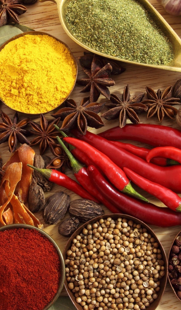 Разнообразие специй на столе