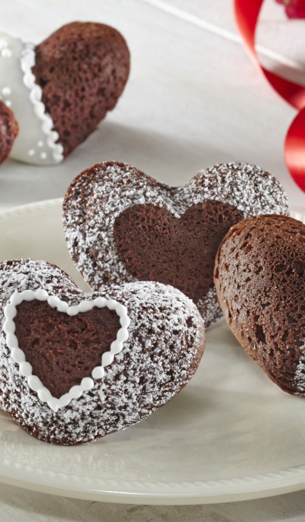 Шоколадное печенье в форме сердца