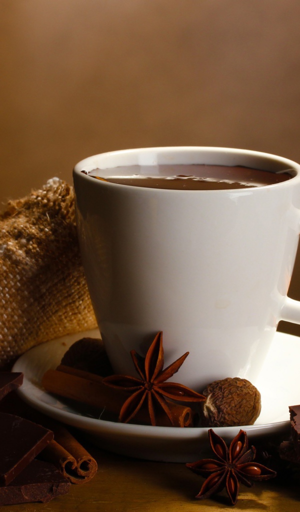 Кусочки шоколада с кофе