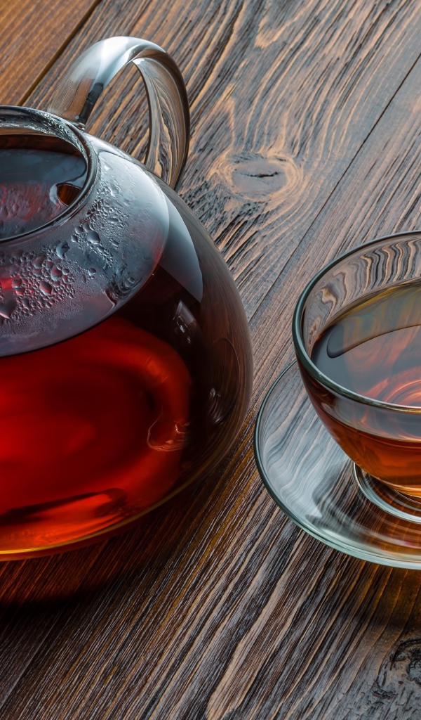 Чай в прозрачном чайнике