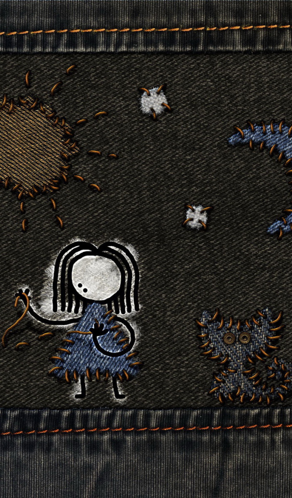 Вышивка на джинсах