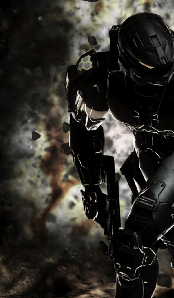 Черный робот Master Chief из игры Хало 3