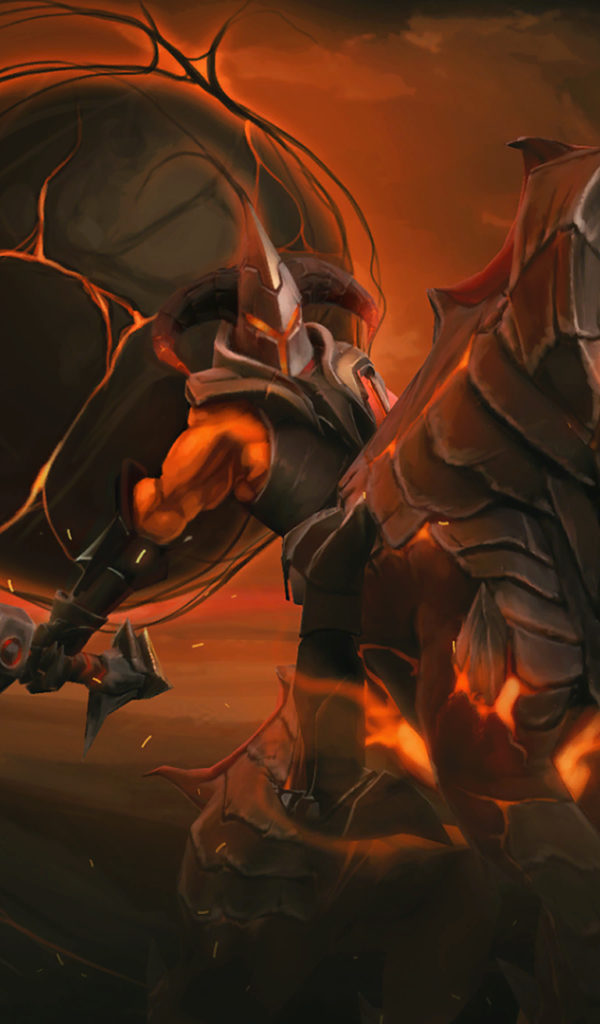 Демон на огненном звере в игре Dota 2