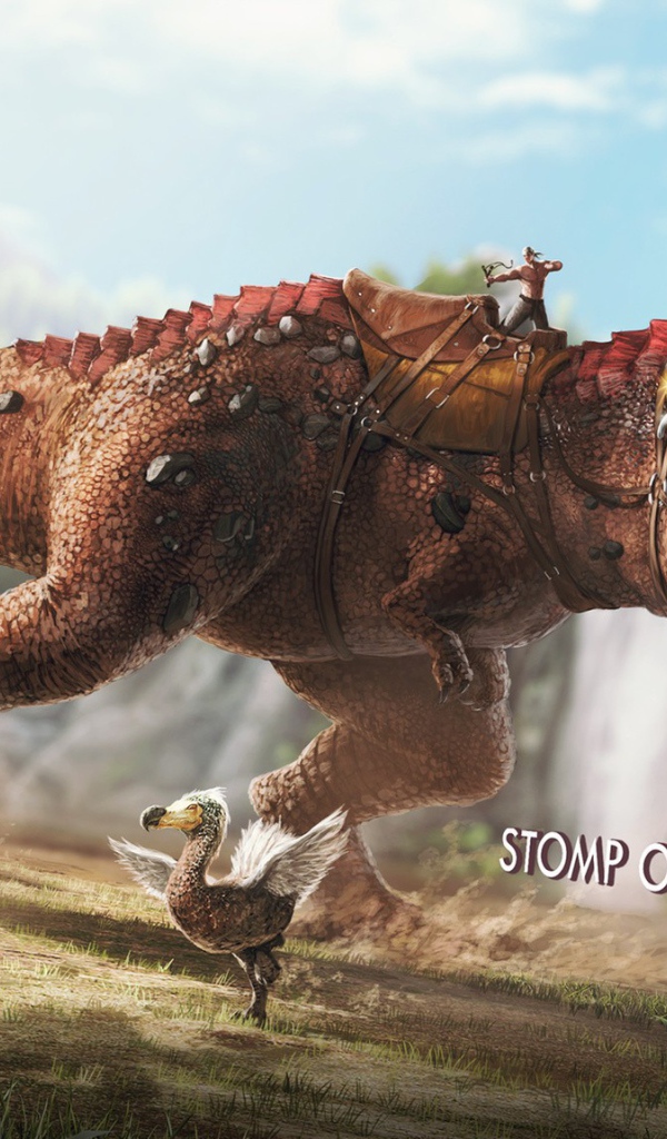 Динозавр в доспехах в игре Ark Survival Evolved