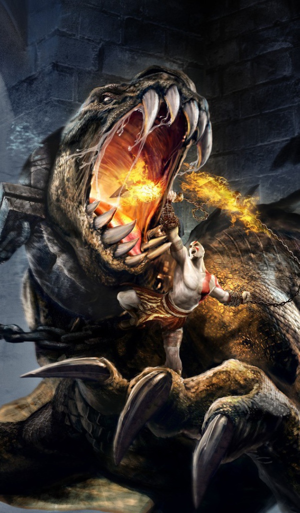 Огнедышащий зверь в игре God of War
