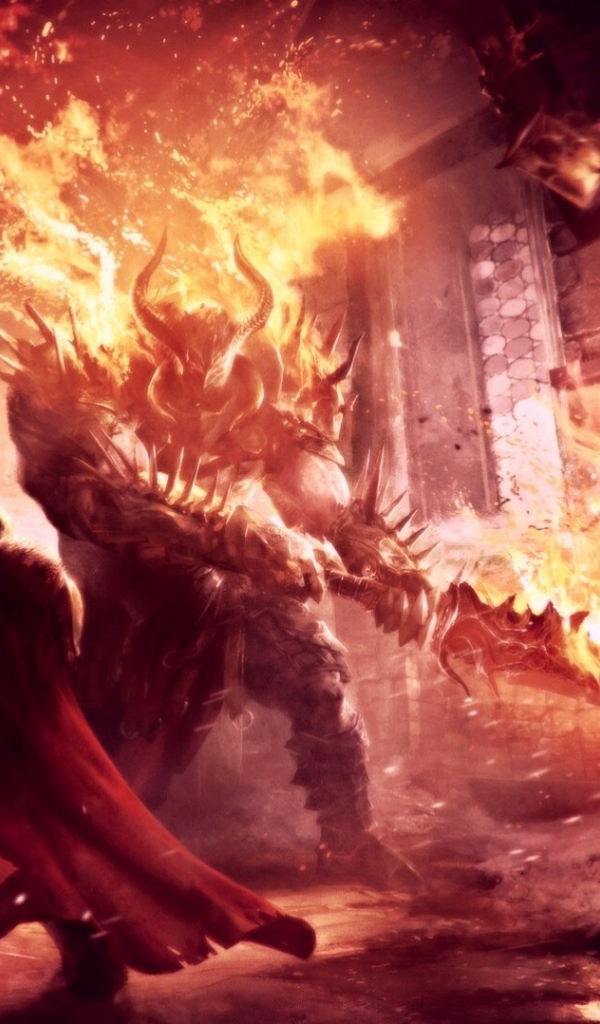 Огненный монстр в игре Lords of the Fallen