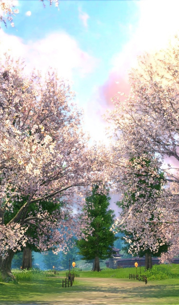 Цветущий сад в игре Blade & Soul