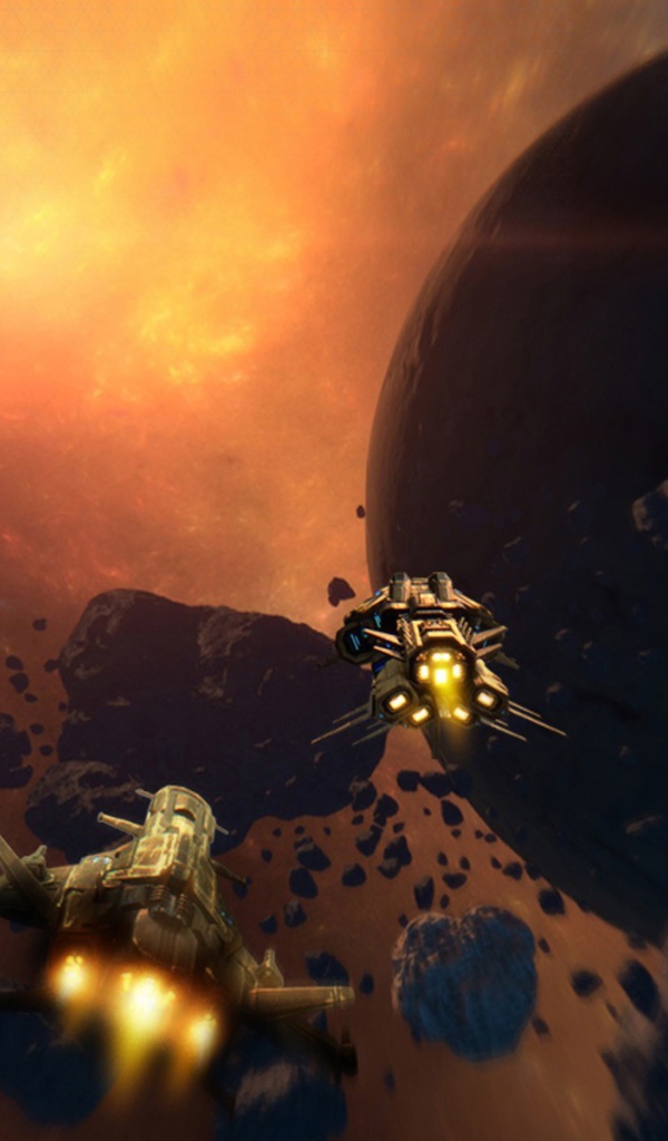 Полет между астероидами в игре Star conflict