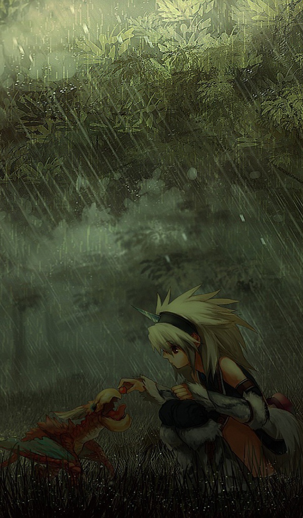 Девушка с дракончиком, игра Monster Hunter