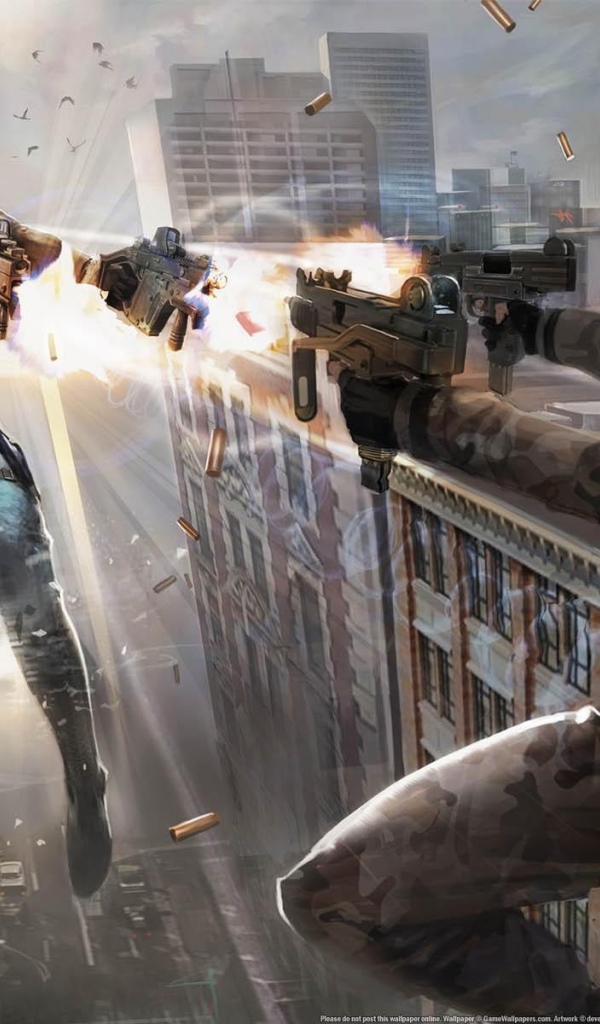 Герои игры сражаются в воздухе