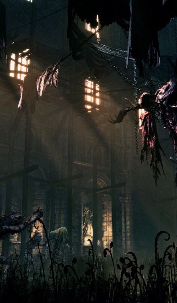 Внутри здания в игре Bloodborne