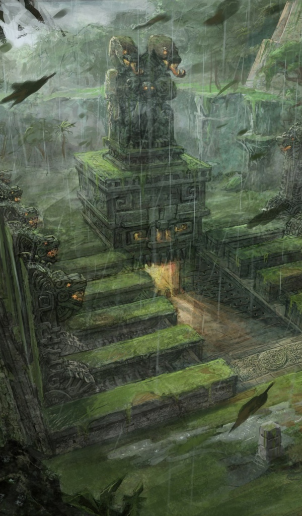 Пейзаж с постройками в игре Tomb Raider