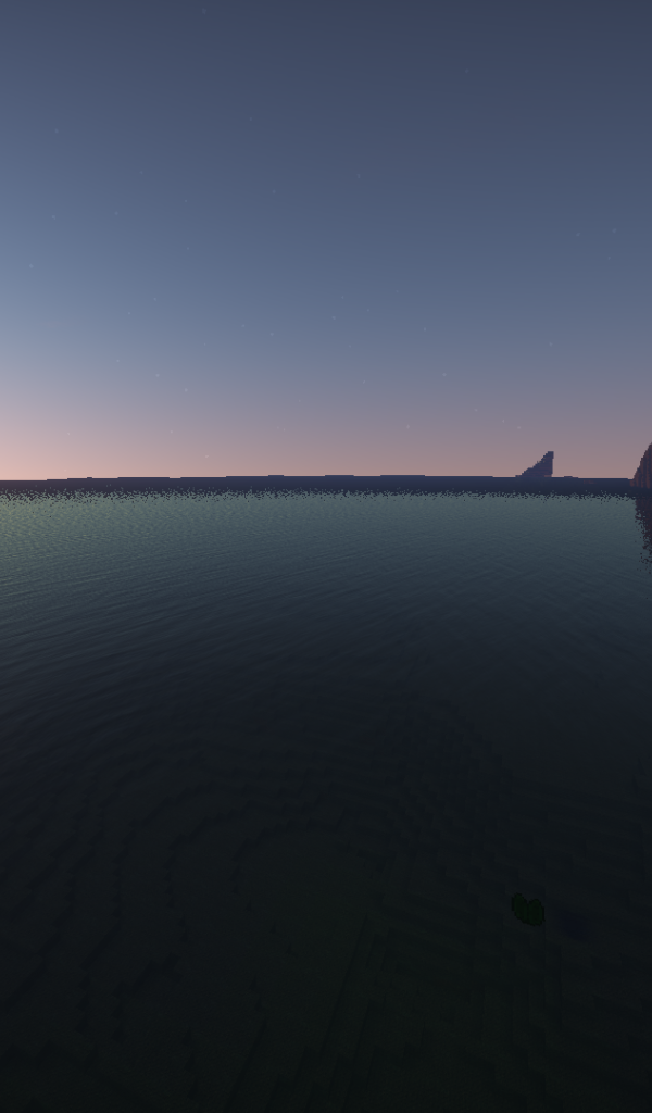 Лава стекает в море в игре Minecraft