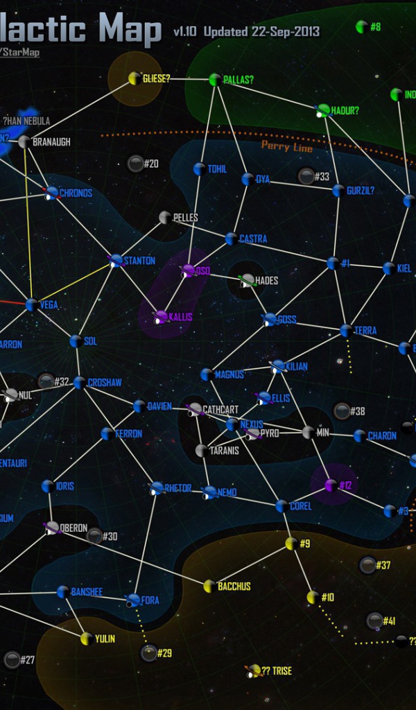 Карта галактики в игре Star Citizen