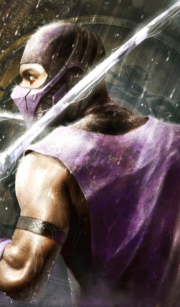 Персонаж Мортал Комбат под дождем