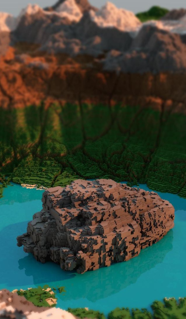 Природа каньон в стиле Minecraft