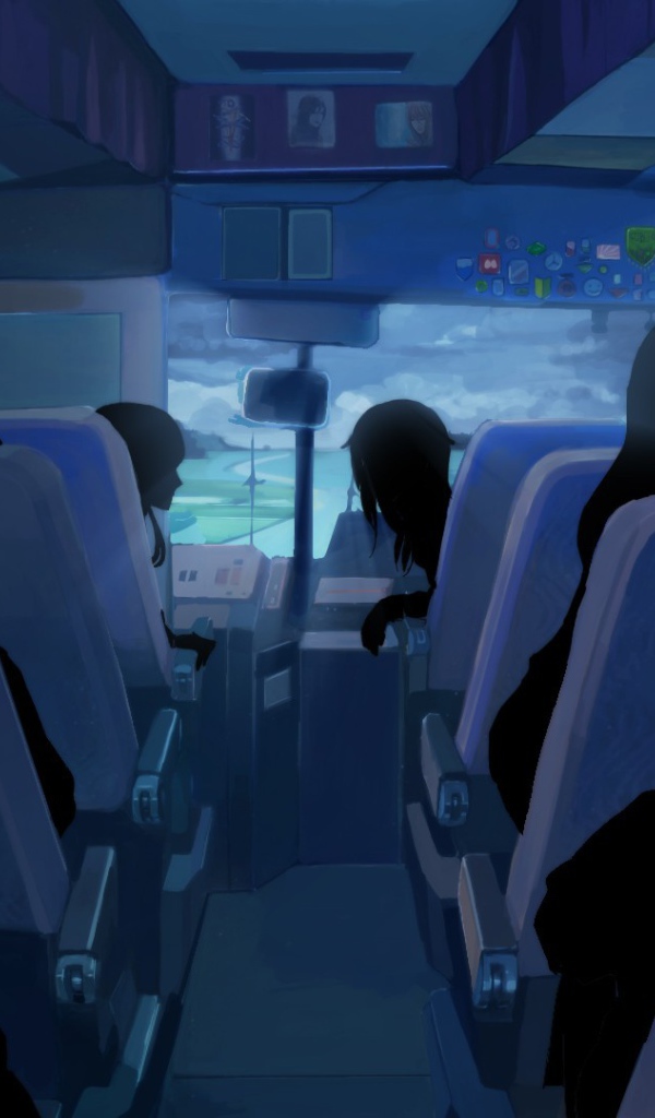 Люди в автобусе в игре Бесконечное лето