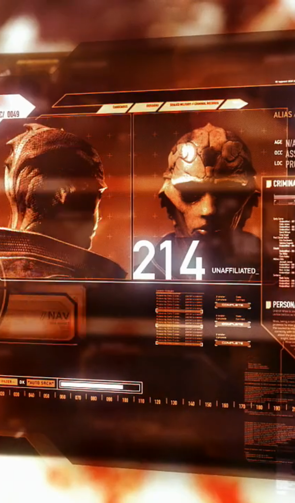 Профиль персонажа игры Mass Effect 2