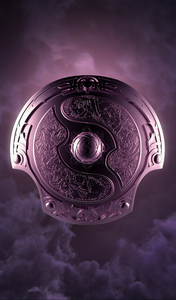 Фиолетовый щит на экране загрузки игры Dota 2