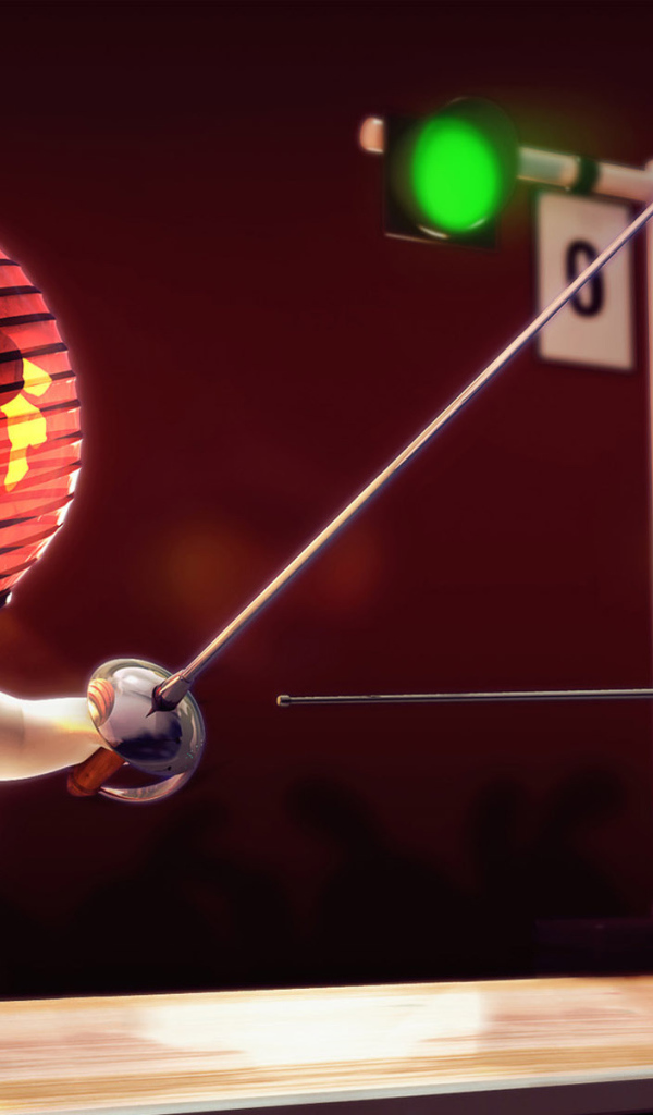 Кролики занимаются фехтованием, игра Rayman Raving Rabbids