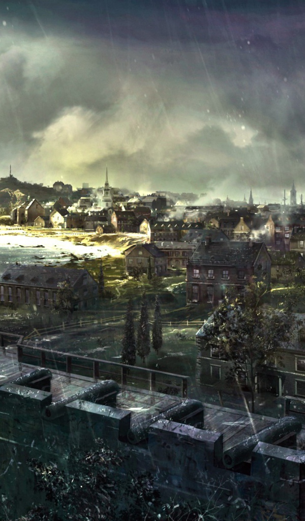 Дождь над городом в игре Assassin's Creed 3