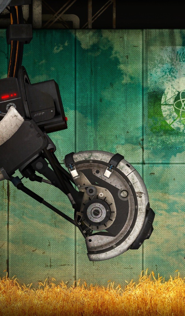 Робот и олень в игре Portal