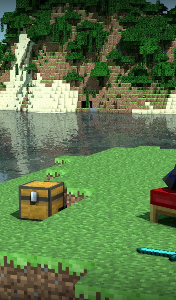 Берег моря в игре Minecraft