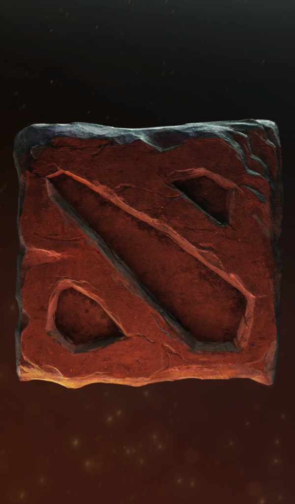 Каменный символ на экране игры Dota 2