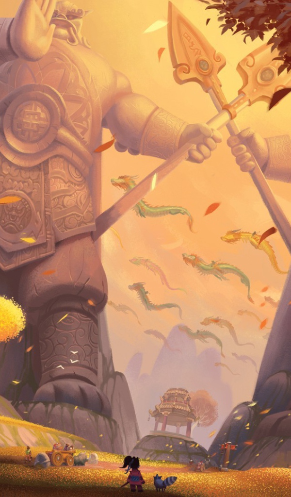 Каменные статуи в игре World of Warcraft Mists of Pandaria