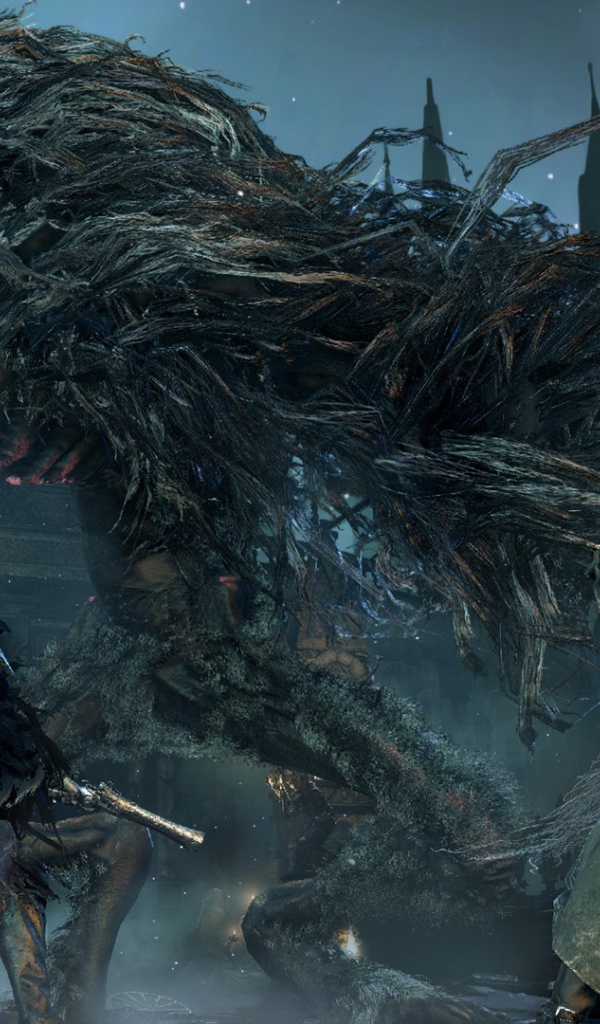 Сражение с монстром в игре Bloodborne