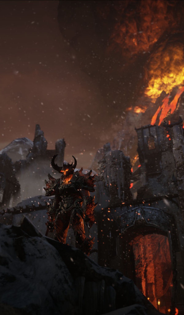 Демон у огненной горы в игре Unreal Engine 4