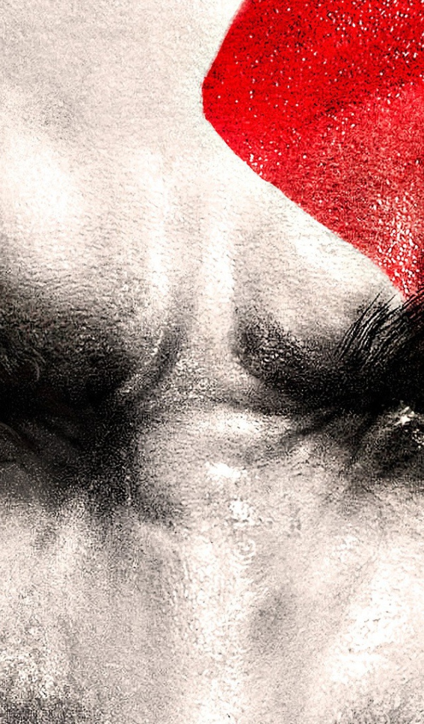 Лицо главного героя игры God of War